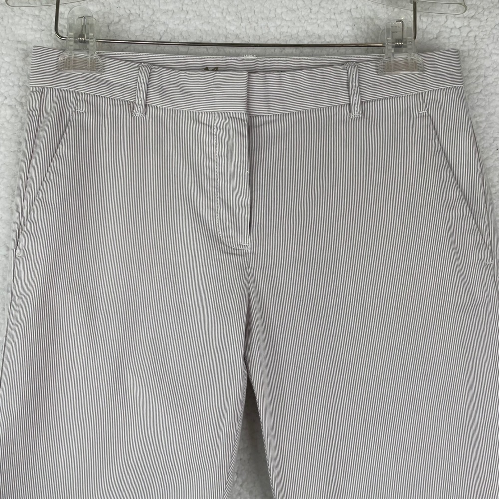 Gap Khakis Womens 02R Grey White Striped Skinny Crop Pants Stretch Trousers